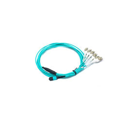 MPO / MTP Fanout Patch Cable، MPO / MTP to 8 x LC (4 Duplex) OM3 Breakout Fiber Optic Cable - Aqua