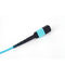 OEM ODM OM3 12 Core PVC Fiber Optic Cable MPO إلى MPO Male Aqua Fan Out