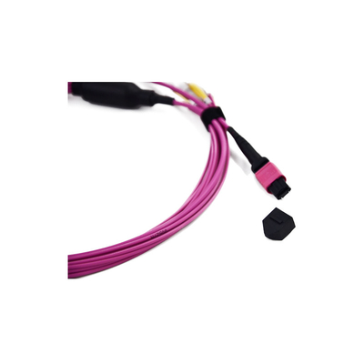 شراء MM / SM 10 GB OM3 MPO إلى LC كبل ليفي 0.9 مم كابلات تصحيح Fanout online manufacture