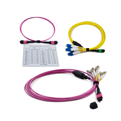 شراء انخفاض فقدان الإدراج 3.0 مم MPO إلى LC كاسيت 12 24 شريط ألياف MPO MTP online manufacture