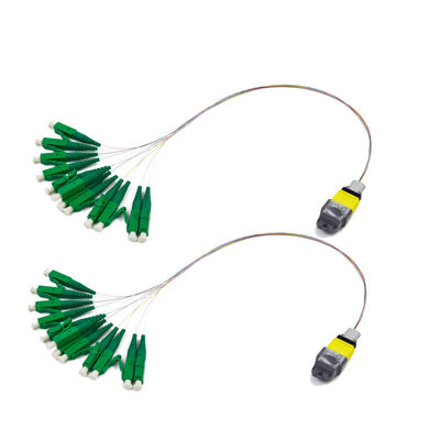 شراء خسارة إدراج منخفضة ≤0.35dB 3.0mm 50/125 MPO Multimode Fiber Optic Patch Cord MPO-8LC Patch Cord online manufacture
