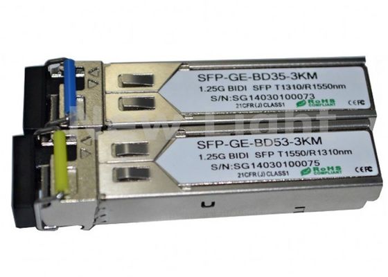 شراء جهاز إرسال واستقبال SFP ثنائي الاتجاه عالي الأداء 1.25G مع ألياف أحادية الوضع ومسافة إرسال 3 كم online manufacture