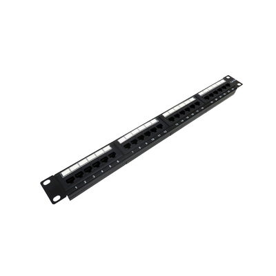 شراء لوحة التصحيحات الشبكة 1U السوداء لموافقة Cat5e/Cat6/Cat6a/Cat7 معتمدة RoHS/UL/CE online manufacture