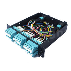 شراء 1U مربع التوزيع MPO كاسيت وحدة ذكر - LC 24 النوى مادة الألومنيوم online manufacture