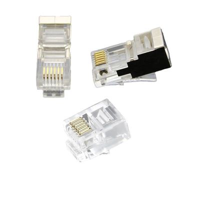 شراء موصل RJ45 شفاف التصميم تم اختباره بواسطة Fluke مع نطاق ترددي 250 ميجاهرتز لشبكات CAT6 online manufacture