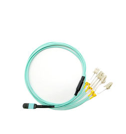 شراء 12 كور MPO MTP كبل OM3 الألياف البصرية Mpo إلى Lc اندلاع الحبل CE ISO معتمد online manufacture