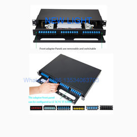 شراء LC / SC / ST / FC لوحة التصحيح الألياف البصرية 24 ميناء 1U الأسود الحجم القياسي online manufacture