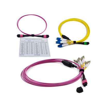 خسارة إدراج منخفضة ≤0.35dB MPO 3.0mm إلى LC Cassette 12/24 MPO / MTP Fiber Cassette