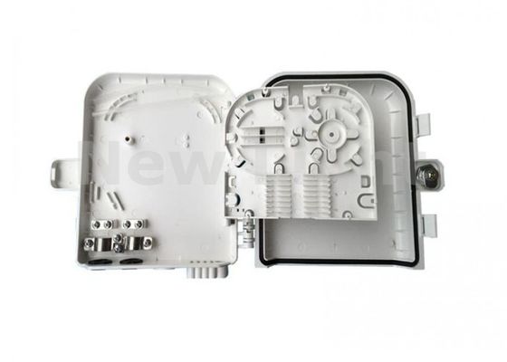 صندوق إنهاء FTTH مقاوم للماء بـ 8 نوى مع مادة ABS صندوق إنهاء الألياف الضوئية المثبت على الحائط