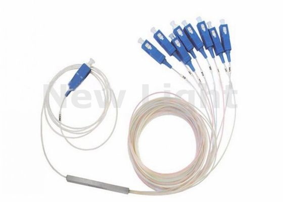 SC UPC 1x8 PLC أنابيب الفولاذ المجزعة للألياف الضوئية لنوع FTTH مع وضع واحد وخسارة إدراج منخفضة