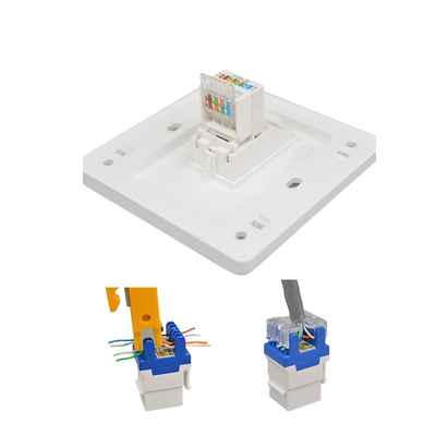 110-240 فولت CAT5 CAT6 CAT7 المقابس متعددة الوظائف لوحة الحائط مفتاح أبيض / أسود
