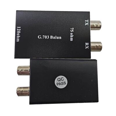 24 Channel G.703 Balun Panel 1U Rack 75 Ohm BNC to 120 Ohm RJ45 E1 Balun Panel