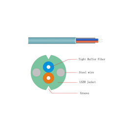 G652A2 FTTH كابلات الألياف البصرية إسقاط الجوي استخدام مع سترة LSZH / PVC / PE