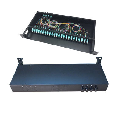 1U 19 بوصة 48 Core MPO/MTP Fiber Optic Patch Panel لتركيب رف FTTH في مراكز البيانات