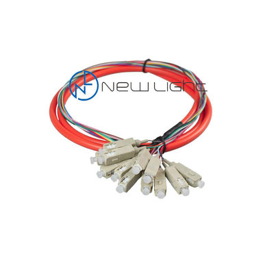 12core 0.9mm Multimode Fiber Optic Pigtail Fiber Optic Jumping Cable للقطارات والاتصالات